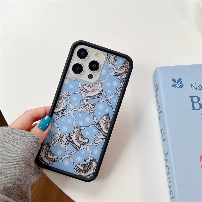 Wildflower wf Wild Flower Bones ice skates Phone Case for iPhone 15 14 13 12 16 Pro Max Plus 16pro 3D WF Metal Cover Funda