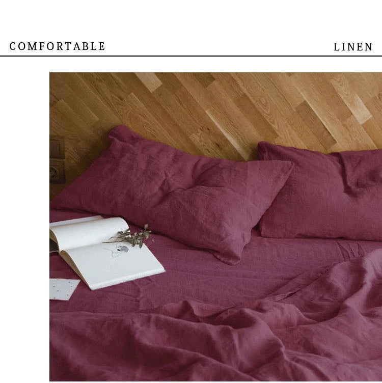 Washed Linen Bed Sheets, Natural Linen Bed Sheets, 1-Piece Set, Breathable and Super Soft Bedding (Excluding Pillowcases)
