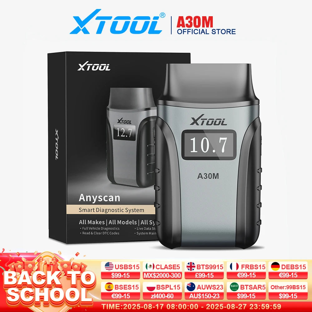 XTOOL Anyscan A30M Bluetooth OBD2 Scanner Car Diagnostic Tools 26+ Reset Service Code Reader FCA AUTOAUTH Lifetime Free Update