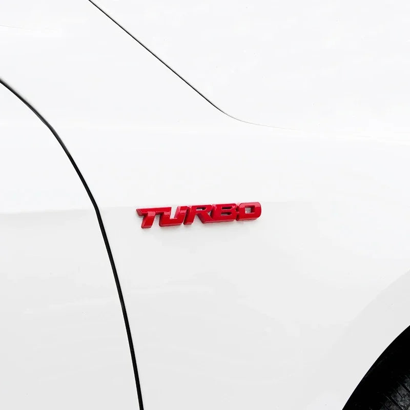Turbo car alloy sticker 3D Metal Letter Pattern Car Emblem Car Motorcycle  Decal Decor Car Body Rear Tailgate 3D Car Stickers