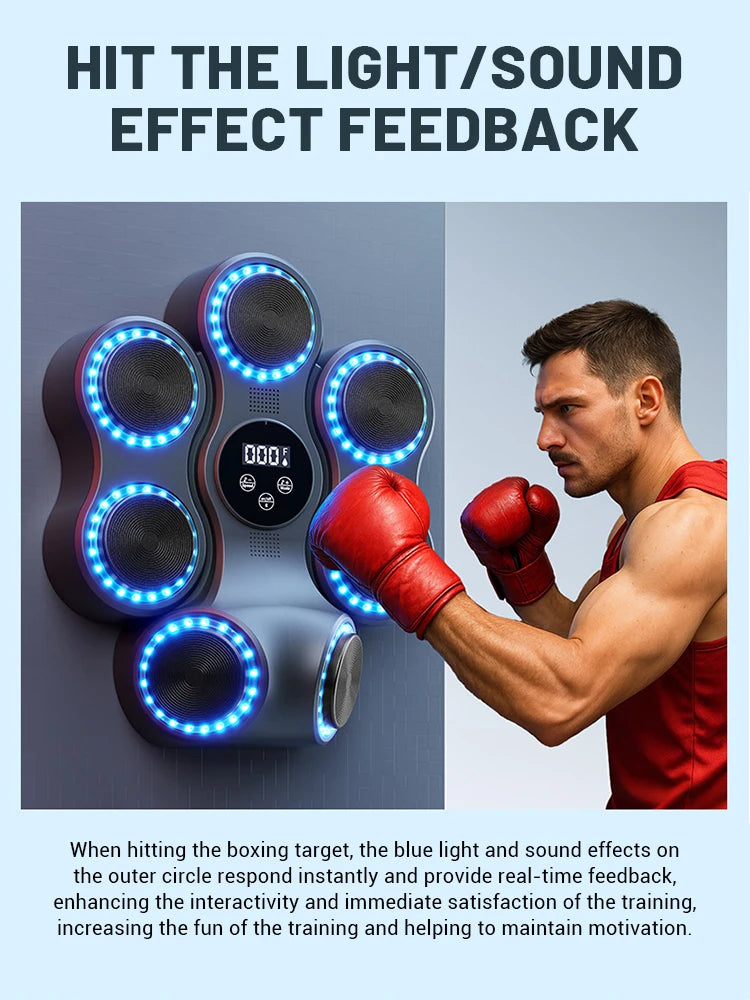 2025 New Music Boxing Machine Bluetooth Adult Electronic Wall Target HookPunch Equipment Target Wall Mounted Gym Home Equipment
