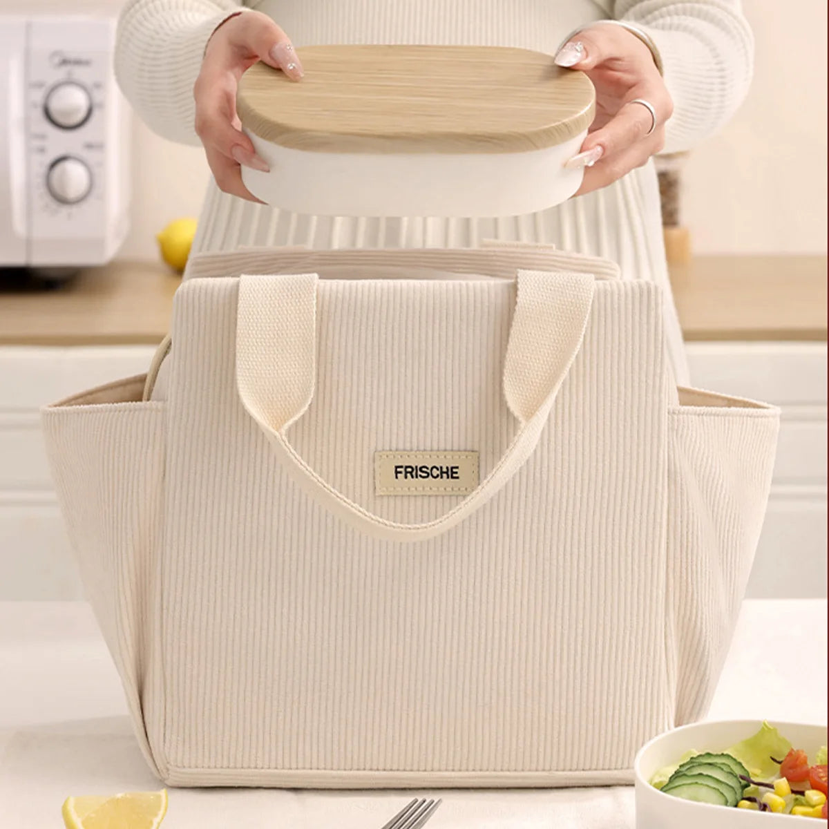 This lunch bag, insulated lunch box, reusable leak-proof large refrigerated handbag is suitable for both men and women. IA-DH