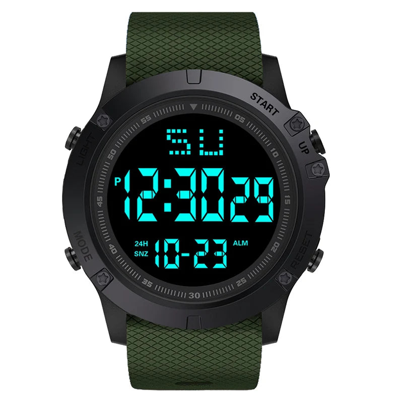 YIKAZE Men's Digital Electronic Watch Sports Glow 55mm Large Dial Student Outdoor Adventure Trend Multifunctional Watches Clock