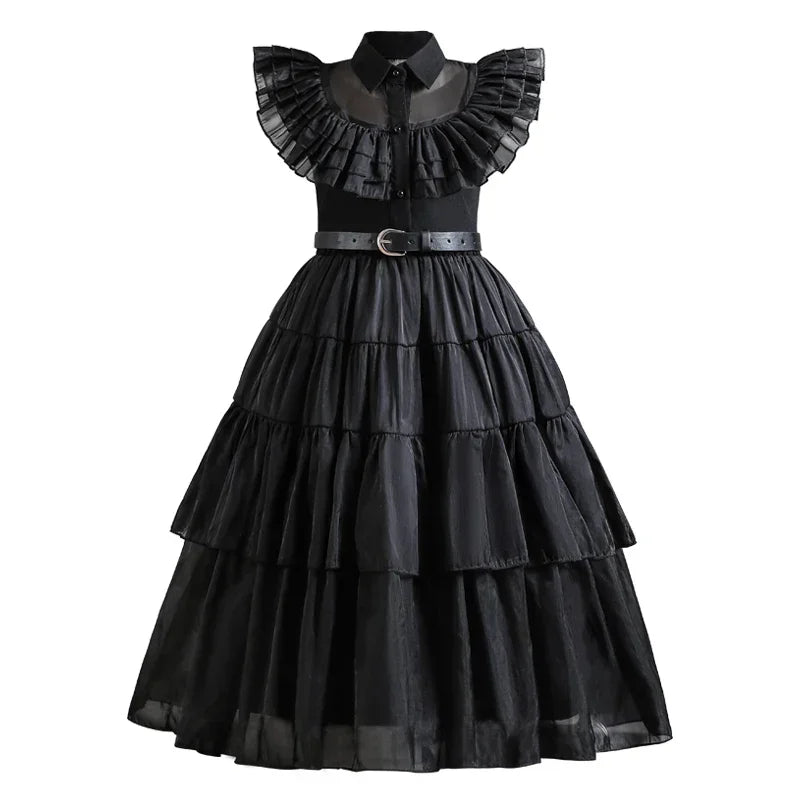 Wednesday Adams Cosplay for Girls Costume 2025 New Vestidos For Kids Carnival Easter Halloween Party Costumes for 3-12 Years