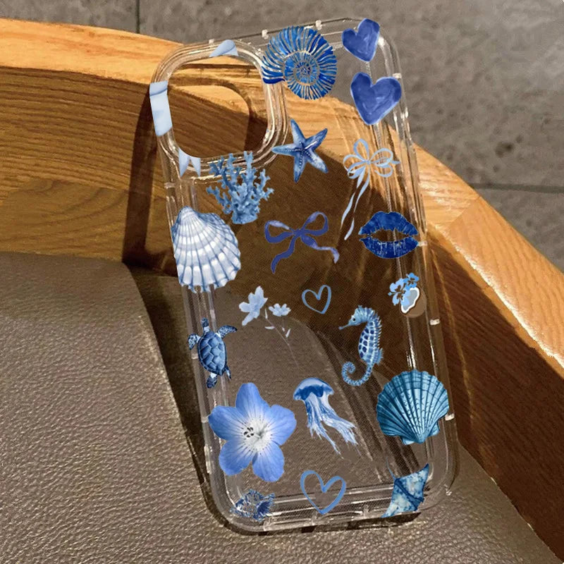 Turtle Lobster Coconut Print Phone Case For Vivo Y17s Y78 Y77 Y36 Y35 Y02s V40 V29 V27 S15 4G 5G Pro Anti Fall Clear Back Cover