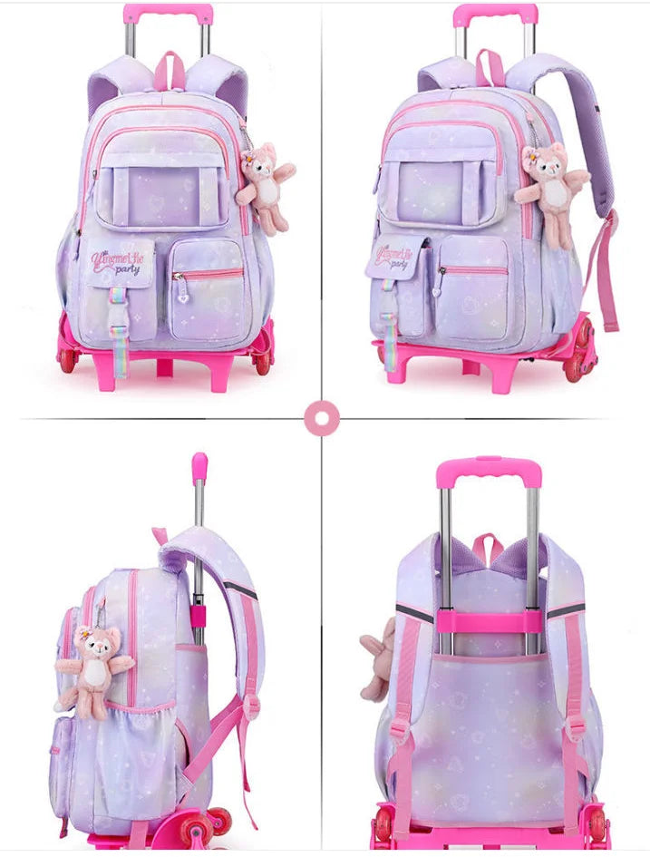 School Rolling backpack Bags school wheeled backpack for girls  kids School trolley bag for girls school bag wheels for girls