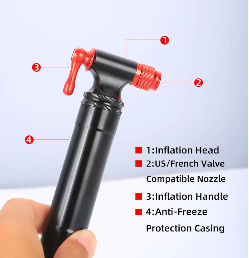 ZOYOSPORTS Bicycle CO2 Inflator Fits Presta Scrader Valve Road MTB Tire Quick Pumping Threaded 16/12/8G Unthreaded 16G Cartridge