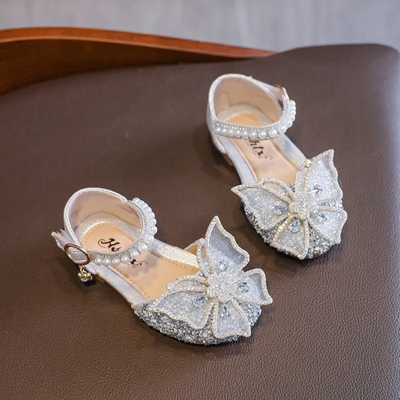 Toddler Girls Dress Shoes for Girls Princess Shoes Low Heels Toddler Soft Sole Glitter Shoes for Wedding Party