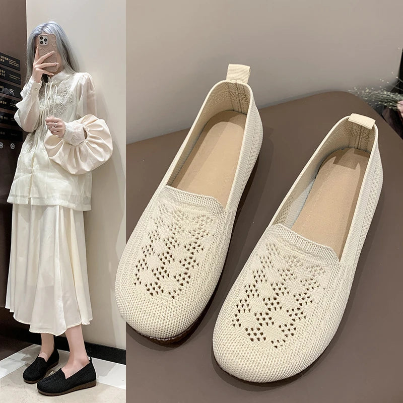 shoes woman 2025  shoes woman 2025  women's sneakers free shippiing shoes  Summer breathable knitted casual shoes