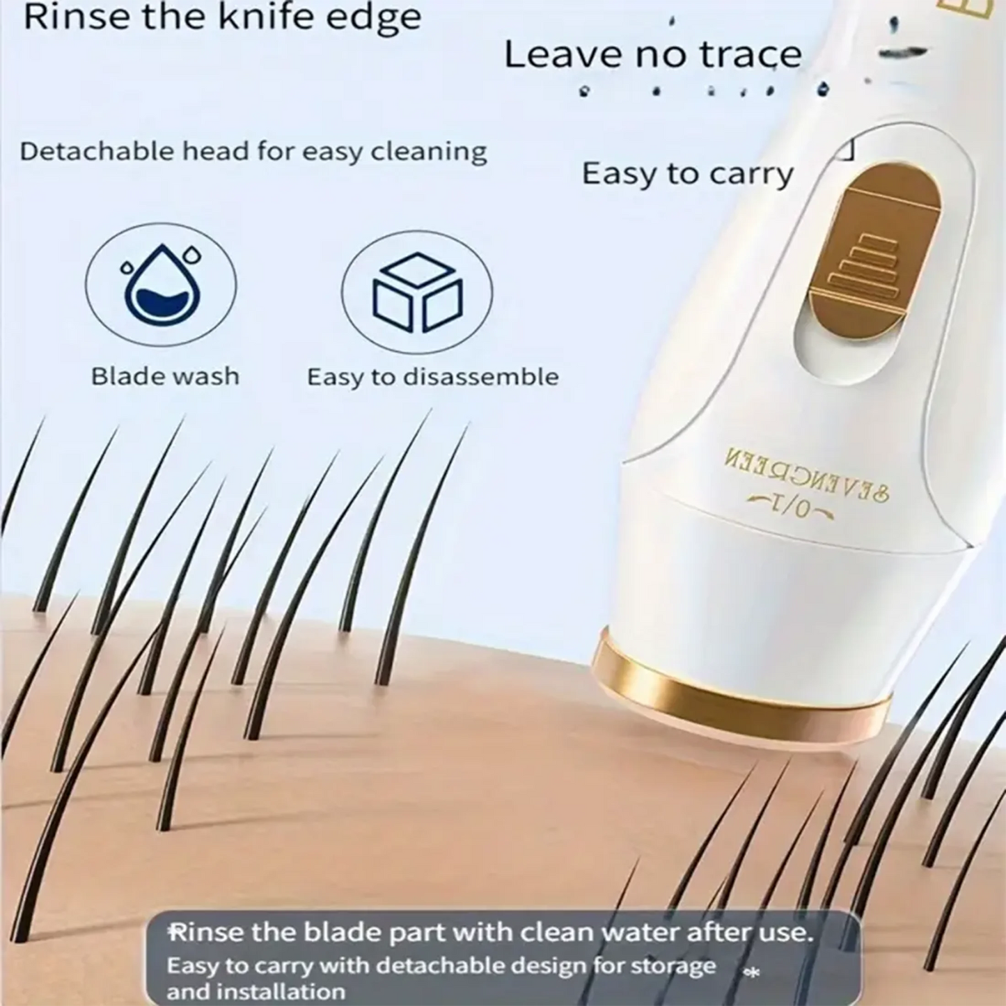 1pc Blissful 3-in-1 Electric Hair Removal Kit for Women - USB Rechargeable Facial Trimmer, Nose Hair Clipper, Full Body Epilator