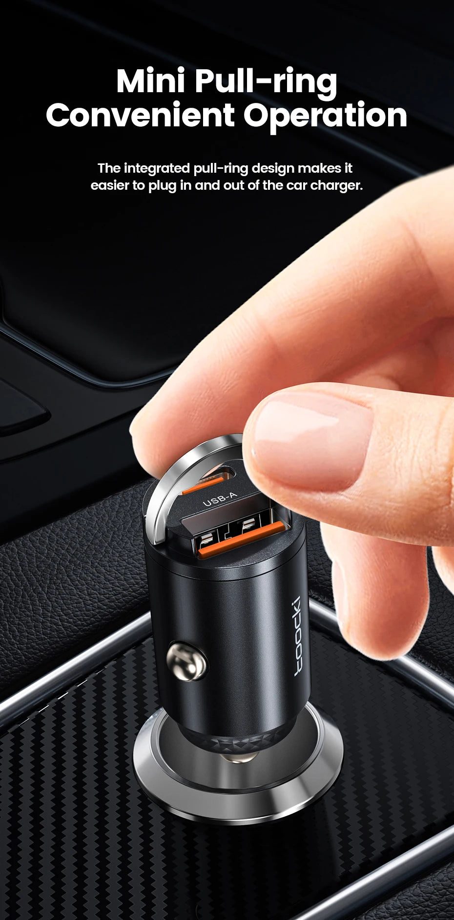 Toocki 45W Car Charger Fast Charging PPS 33W USB Type C Fast Charging For iPhone 15 14 13 12 Pro Huawei Samsung S23 Xiaomi 13 12