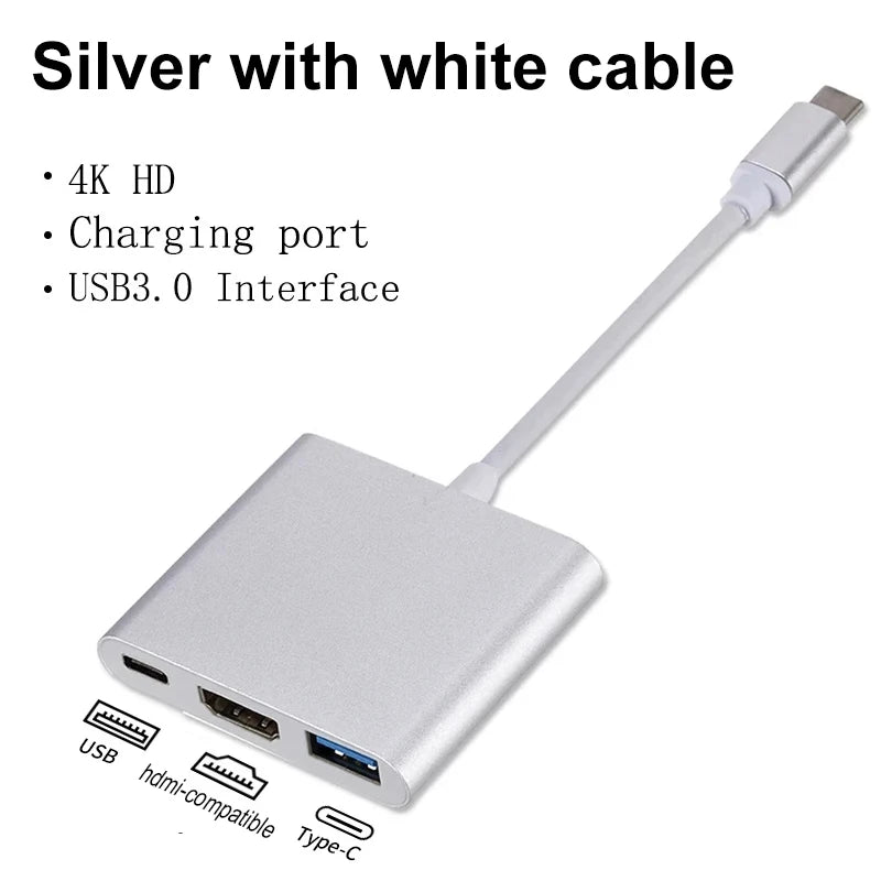 3 IN 1 USB HUB Male To Femal HDMI-compatible Adapter for PC Laptop Macbook USB 3.1 Type-C To USB 3.0 Charge Adapter Converter