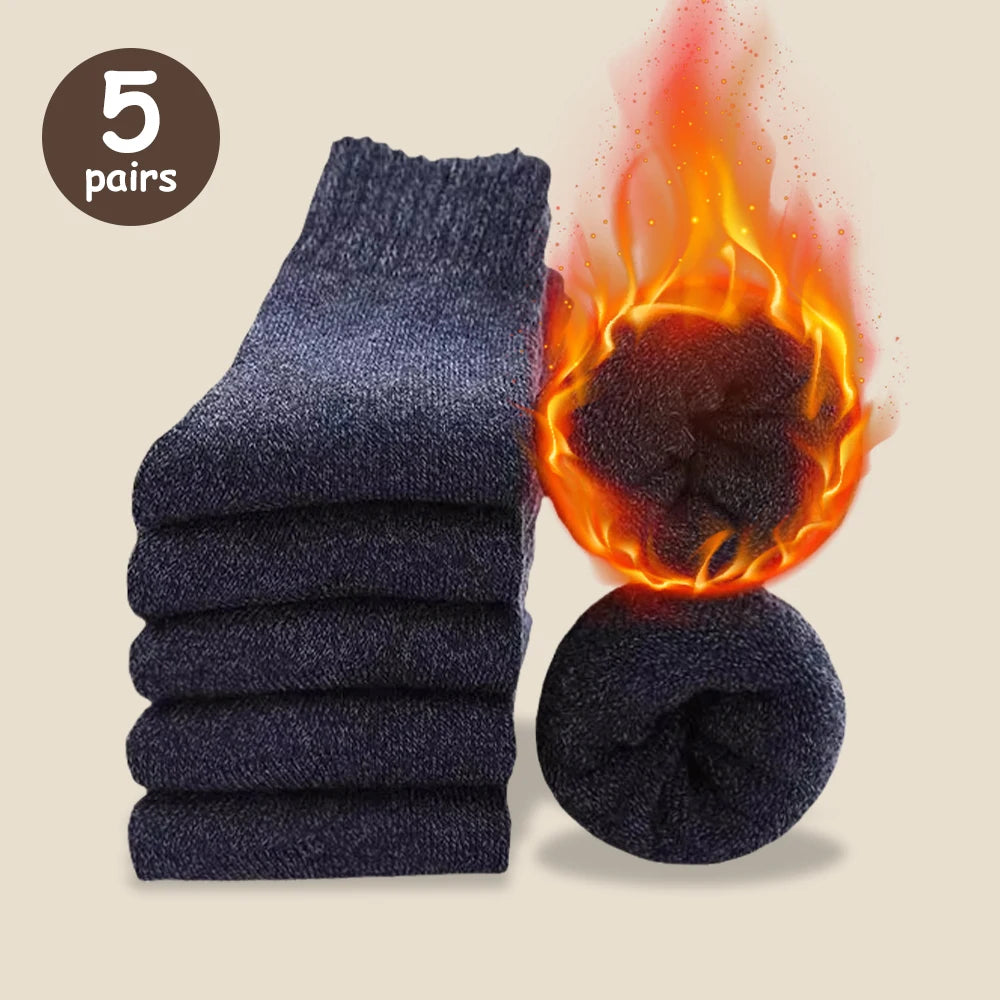 3/5 Pairs Of Thick Woolen Socks For Men, Autumn And Winter Stockings, Towels To Keep Winter Warm, Crew Socks, Christmas Gift