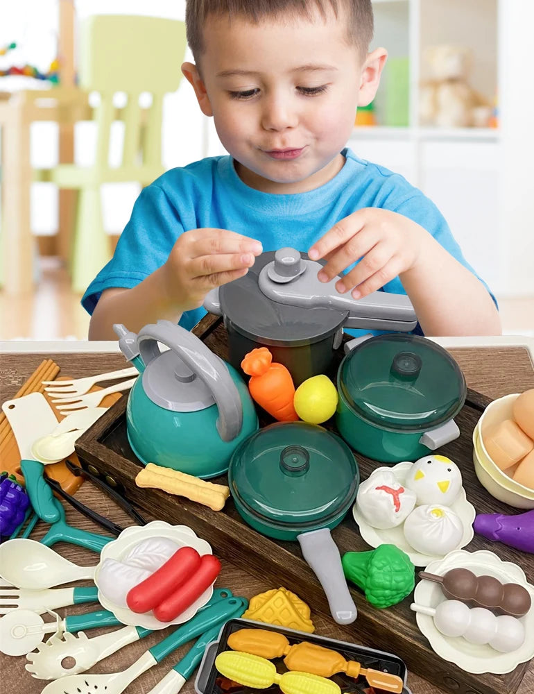Kitchen Toys Set for Children，28pcs Simulated Kitchen Toy Pretend Play Kitchen Accessories Cooking Toys for Kids Girls Gifts