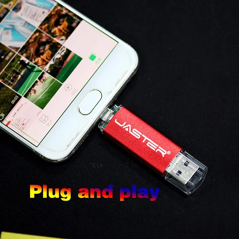3 In 1 USB Flash Drives 64GB Free TYPE-C Adapters Gifts Pen drive 32GB Black OTG Memory Stick 16GB Key Chain Pendrive 8GB U Disk