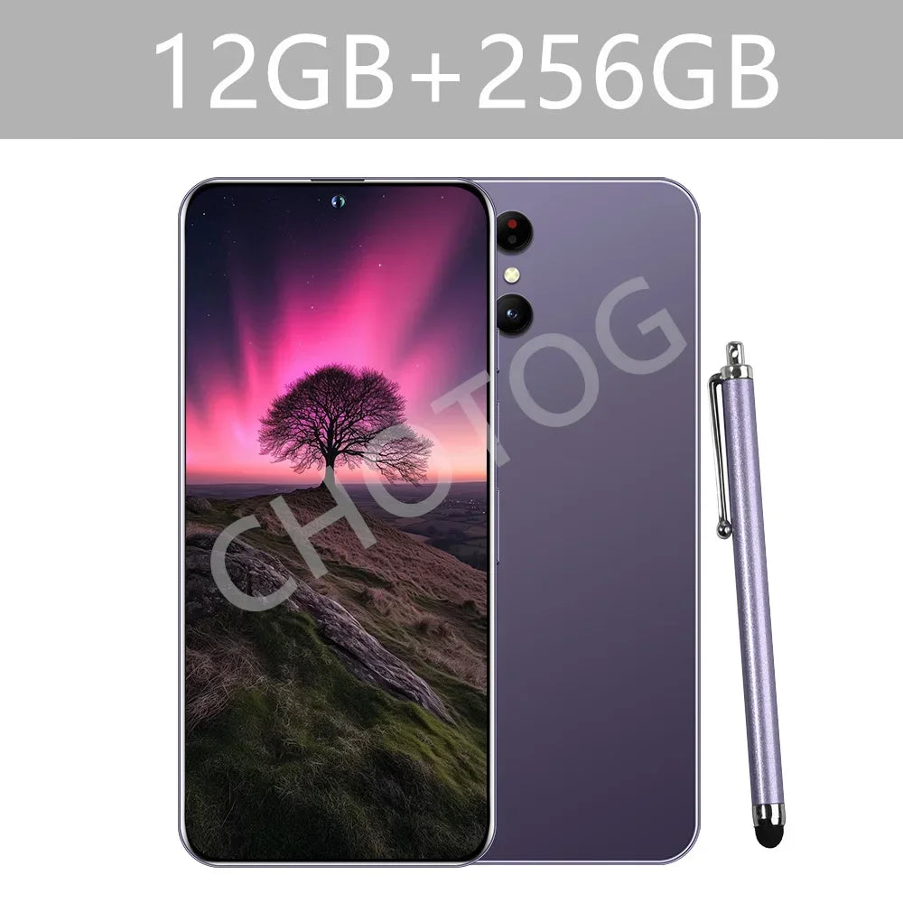 2025 Cellphones S+ 24 Ultra Original 5G Smartphone 7.3HD Dual SIM Cell Phone 7800mAh Android 14 Global Version Mobile Phones