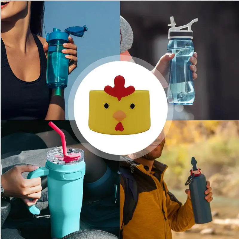 Silicone Bottle Bottom Sleeve Cup Accessory Cartoon Anti-Slip Water Bottle Pad Heat Insulation Sports Cup Cover for Tumbler