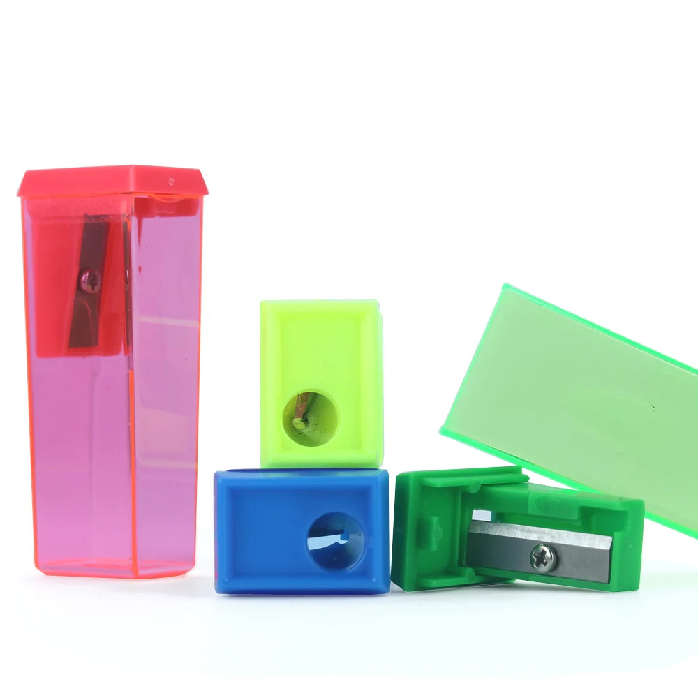 Rectangle 4 Colors  Pencil Sharpener Transparent Smart Sharpers Long Service Life For Office 557