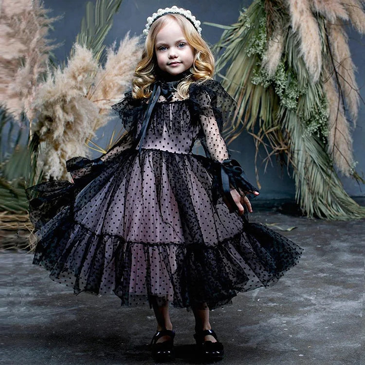 Princess Dress Baby Girls Kids Girl Lace Bowknot Tulle White Dresses Children Herben Luxury Frock Toddler Vestido Flower Clothes