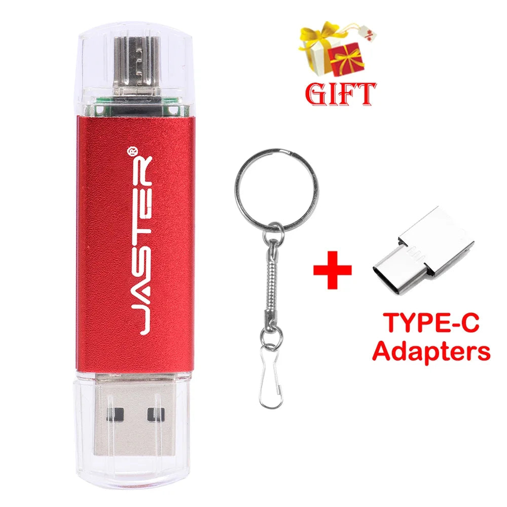 3 In 1 USB Flash Drives 64GB Free TYPE-C Adapters Gifts Pen drive 32GB Black OTG Memory Stick 16GB Key Chain Pendrive 8GB U Disk