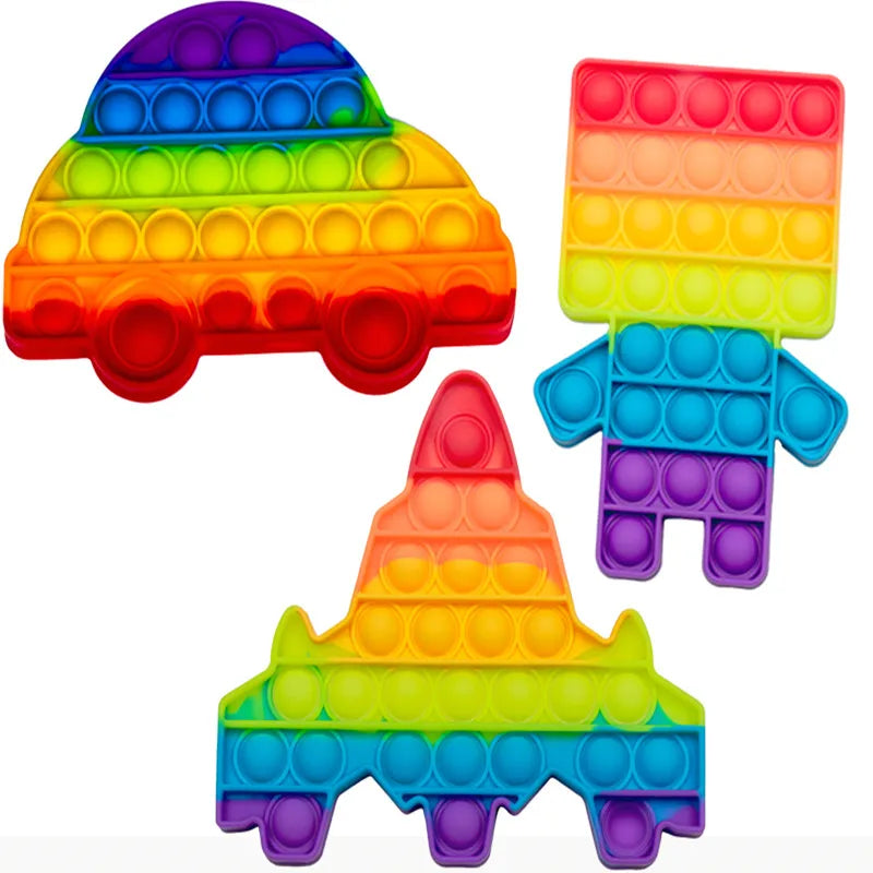 2023 Newest Silicone Rubber Anti Anxiety Stress Relief Push Pop Fidget Toys Squeeze The Toy For Kids Adults Special Needs