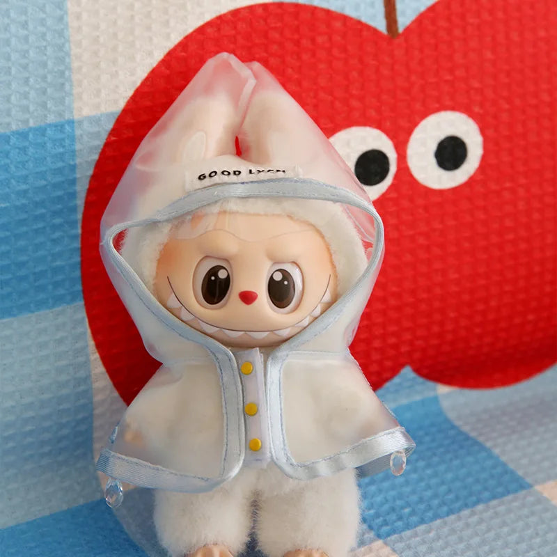 [Clothes Only] Labubu Clothes Changing Transparent Raincoat V1 V2 Changing Clothes Party Labubu Cloth Doll Clothes