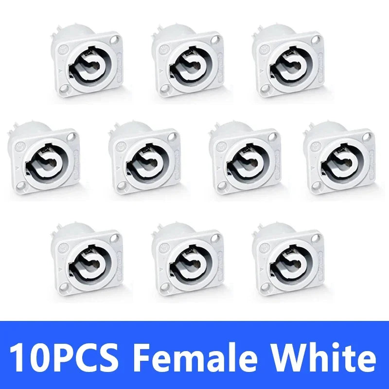 10Pcs 3Pin Speakon Power Connector Male Plug Socket Adapter for XRL Audio Speaker NAC3FCA NAC3FCB NAC3MPA 20A 250V