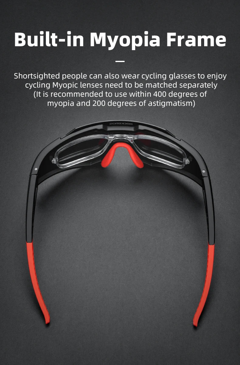 ROCKBROS Cycling Glasses Sun Protection Photochromic Bike Sunglasses Eyewear Sport Polarized Lens Glaases Bicycle Glasses