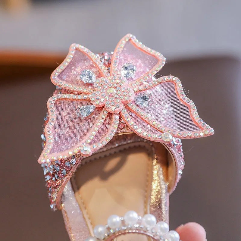 Toddler Girls Dress Shoes for Girls Princess Shoes Low Heels Toddler Soft Sole Glitter Shoes for Wedding Party