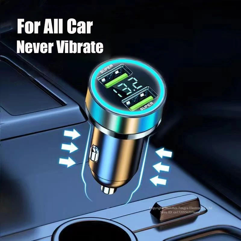 2 Port Super Fast USB Car Charger for iPhone 14 Pro Max 13 Oneplus Huawei OPPO Samsung Xiaomi 240W Quick Charging Loader Adapter