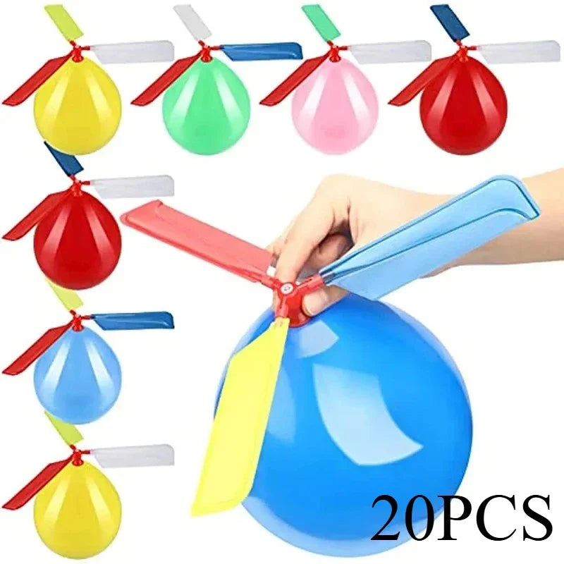 3PCS Air Balloon Helicopter Toy Funny Balloon Ortable Outdoor Helicopter Flying Kid Birthday Party Children's Day Interest Game