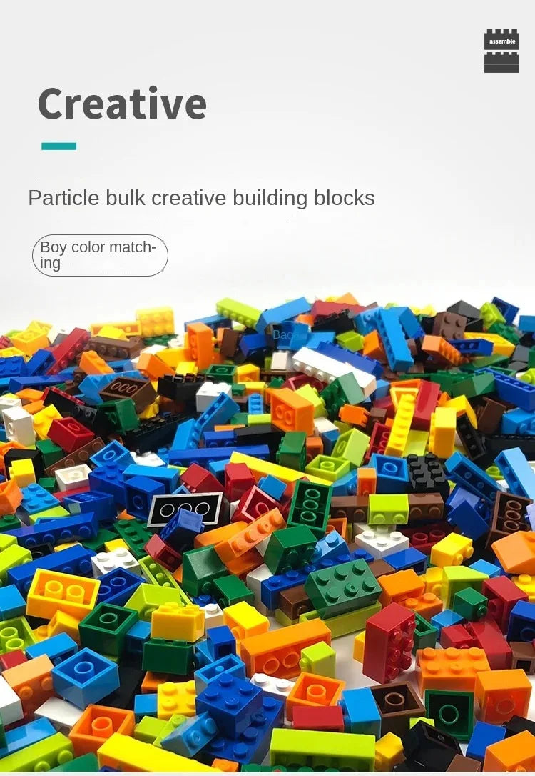 1000 DIY creative building blocks bulk set Urban Classic building blocks Assembled birthday gift children's educational toys