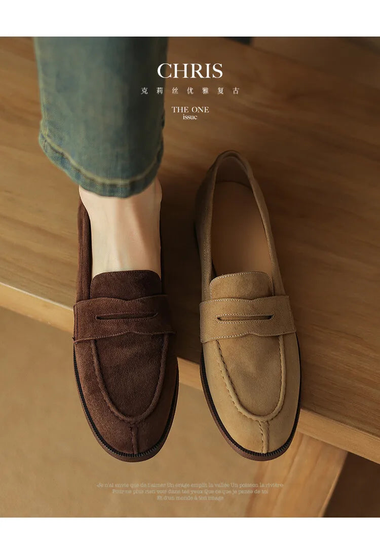 Shoes for Women 2024 Summer Brown Casual Flats Ladies Shoe Fashion Suede Loafers Soft Sole Non-Slip Feminino Zapatos Mujer - Belvar