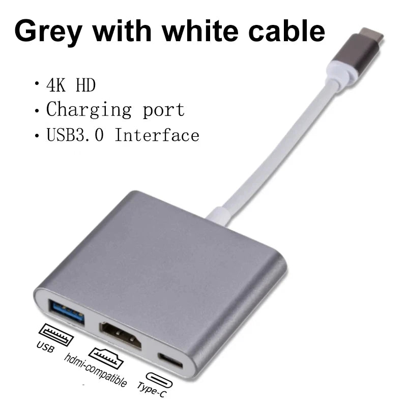 3 IN 1 USB HUB Male To Femal HDMI-compatible Adapter for PC Laptop Macbook USB 3.1 Type-C To USB 3.0 Charge Adapter Converter