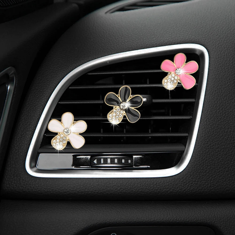 3 pcs Car Decorations Flower Car Air Freshener Vent Clip Car Decor Car Accessories Interior Car Decorations for Women Girls
