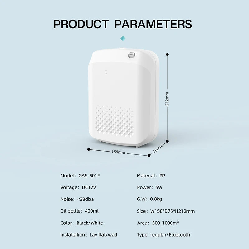 Smart Fragrance Diffuser 500m³ Bluetooth Control Smell Distributor Electric Aromatic Oasis Hotels Air Fresheners For Home