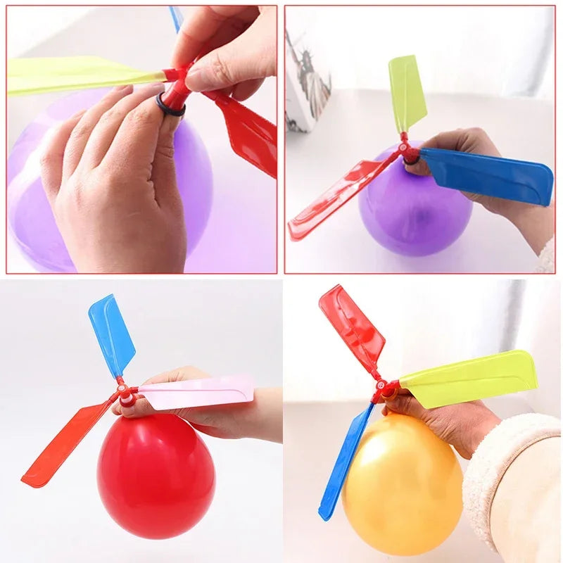 3PCS Air Balloon Helicopter Toy Funny Balloon Ortable Outdoor Helicopter Flying Kid Birthday Party Children's Day Interest Game