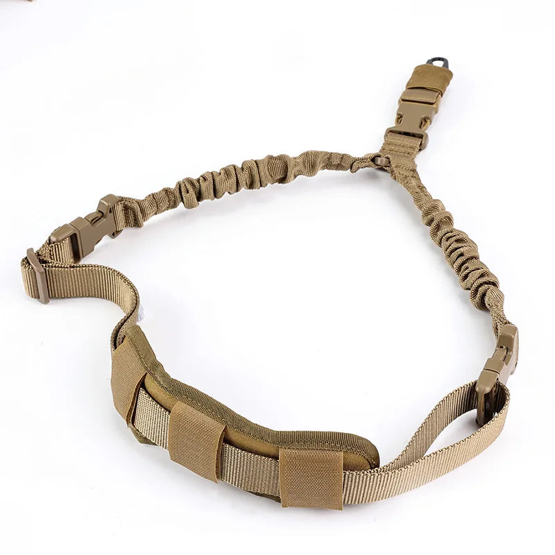 Tactical Sling Shooting With Shoulder Pad Adjustable one Point Bungee Airsoft Rifle Strapping Belt Hunting Hiking Accessories