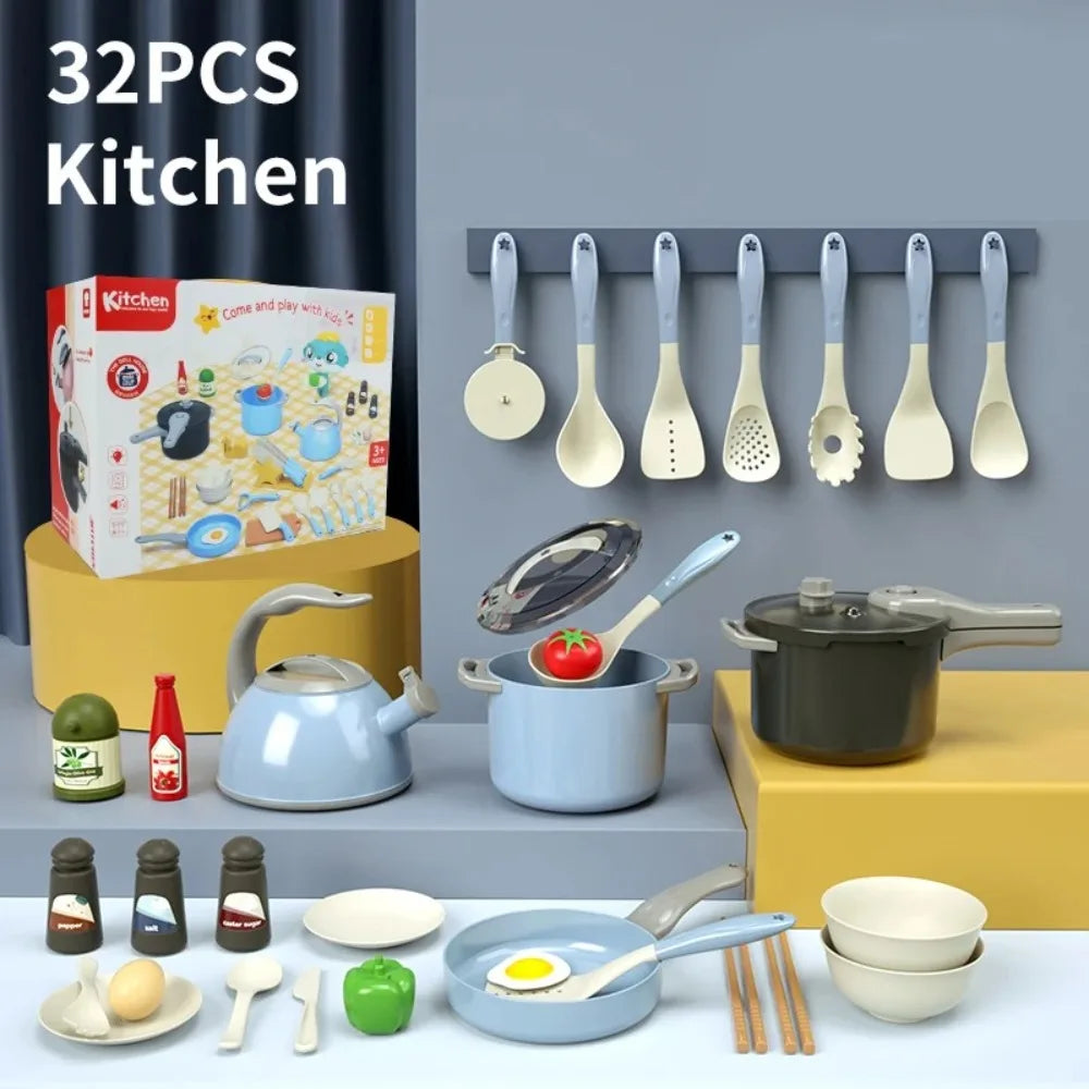 Kids Play Kitchen Set Pretend Play Cooking Toys Set Kitchen Toy Playset For Toddlers Pots And Pans  Role Playing Toys Gift