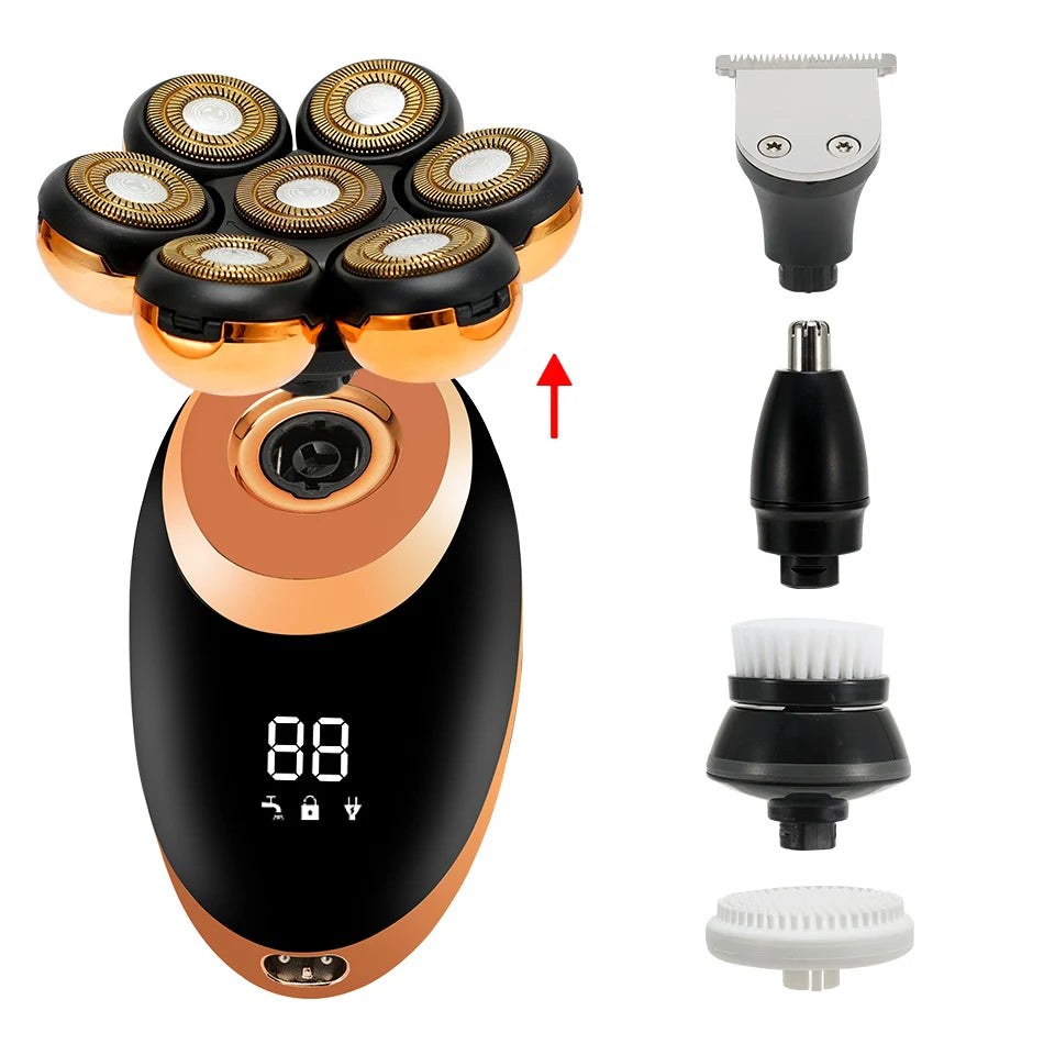 2025 7-Head Electric Shaver USB Dharging Stainless Steel Blades Men's Quick Shaving Beard Trimmer Hair Trimmer As A Gift For Men