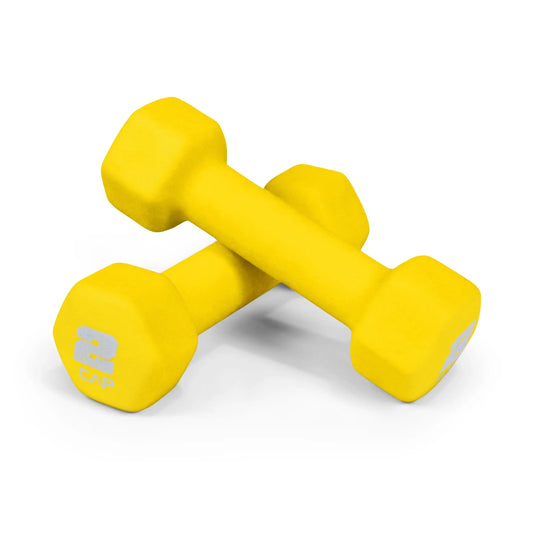 2 lb yellow neoprene dumbbells, pair， weights ， dumbbell ， Suitable for walking, resistance training and other exercises