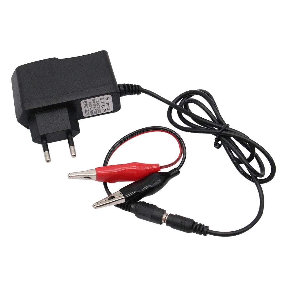 12V 1000mA Lead Acid Dry Battery Charger for Car Motorcycle 12 Volt 1A Electric Toy Tool Motor Power Charging Adapter with Clip