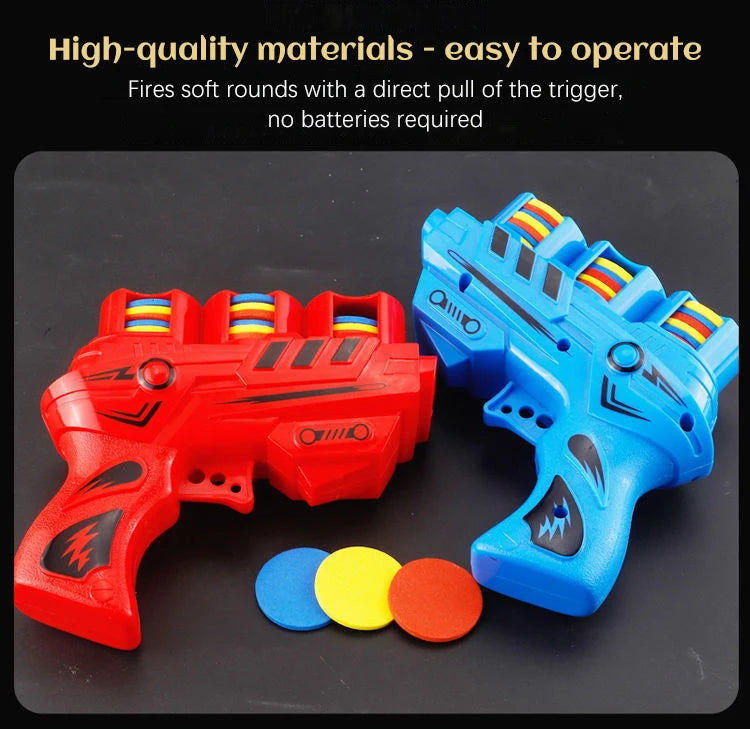 Soft Bullet Toy Gun Children's Flying Gun Toy Safety EVA Soft Bullet Foam Disc Launcher Gun Parent-Child Interaction Games Toys