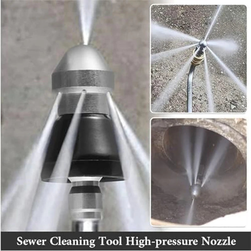 Sewer Cleaning Tool Pipe Unclogger Nozzle 1/4 Quick Connector Pressure Washer Sewer Jetter Nozzle for Drain Jetting Hose 5000PSI