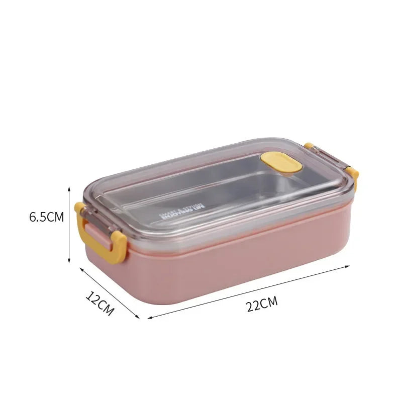 304 Stainless Steel Thermal Lunch Box Office Worker Bento Box Single/Double Layer Student Children Food Storage Container Store