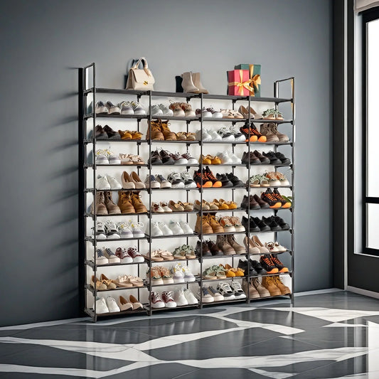 10 Tiers Shoe Rack Organizer for 72 Pairs  Space Saving Shoe Storage Shelf for Entryway Closet Bedroom Hallway