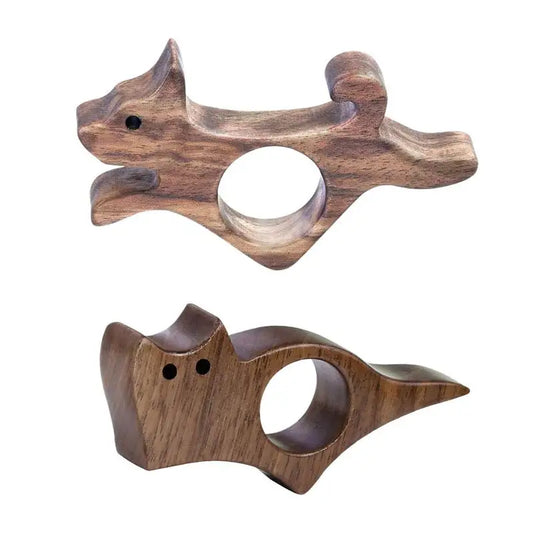 1pcs Wooden mini Cat Dog Reading Bookmarks Rings School Supplies Student Pages Guide Marking Sign Book Page Holder