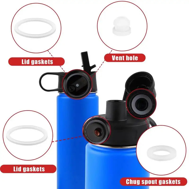 Water Bottle Vent Hole Gasket Vent Hole Gaskets Replacement Food-grade Silicone Cup Lid Gasket Rings For 14/18/22/32/40/64oz ﻿