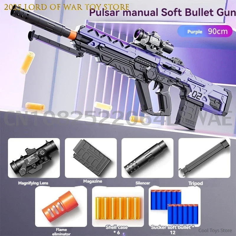 Soft Bullet Shell Throwing Toy Guns Manual Loading Airsoft Weapons Military Model for Adults Boys Shooting Games Guns Toys Rifle