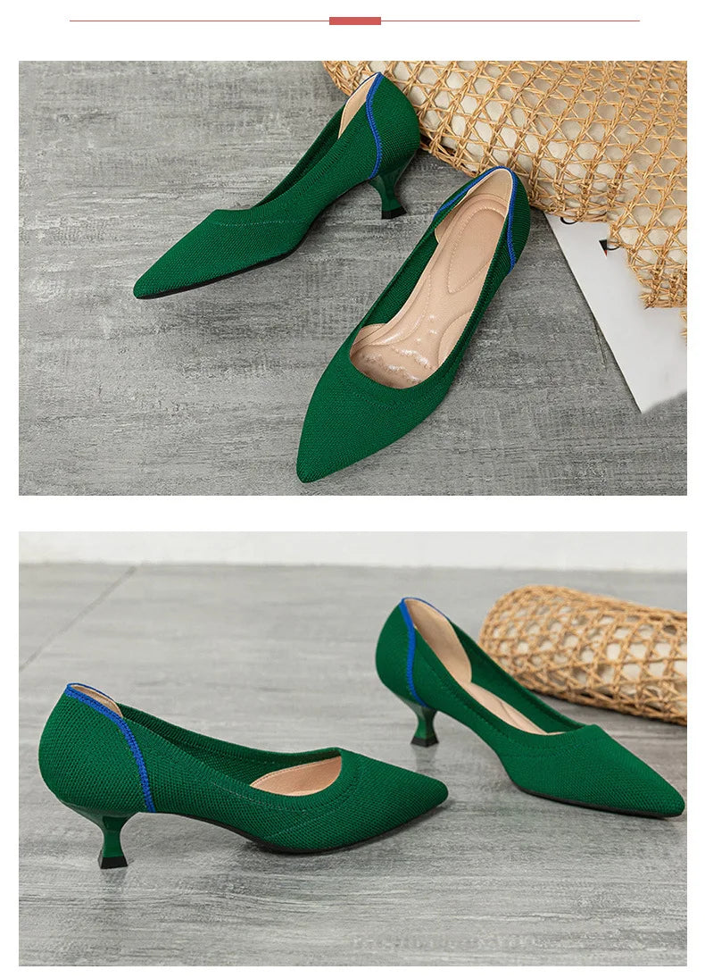 Women's high heels shoes  2025 new spring  / autumn / fashion beautiful breathable sweat absorbing comfortable shallow mouth p - Belvar
